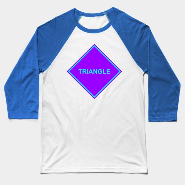 Purple Cyan Triangle Baseball T-Shirt by rockcock